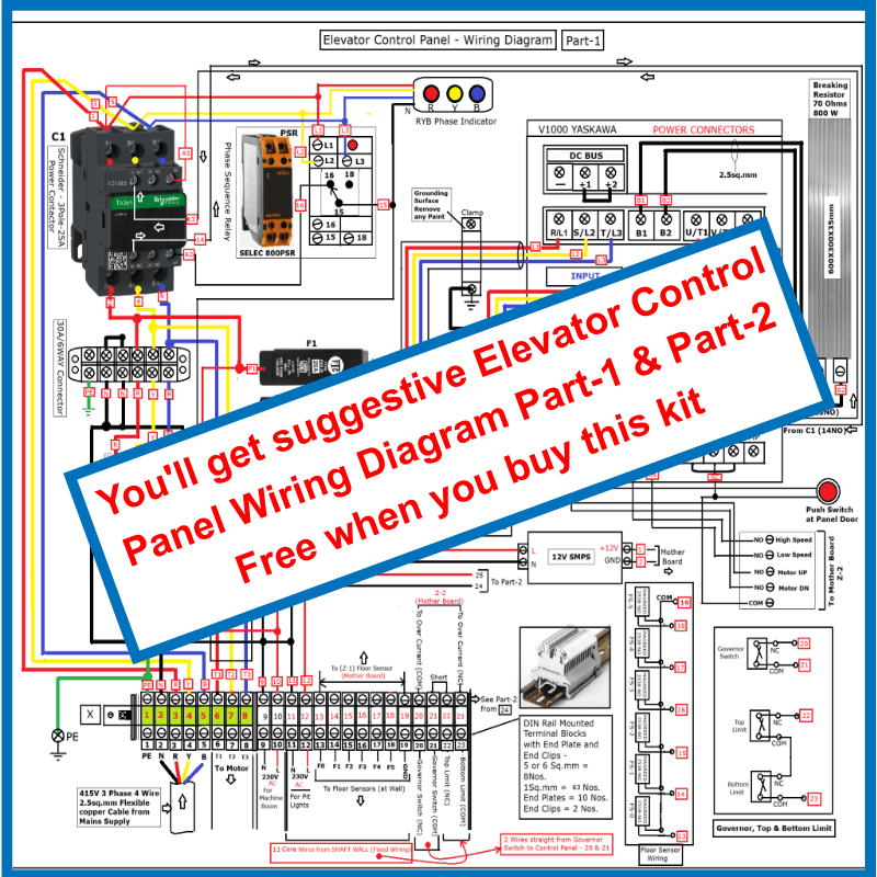 ESP32 Elevator Controller Board Kit | G+4 Selective Collective Logic 5 VFD compatible elevator controller kit