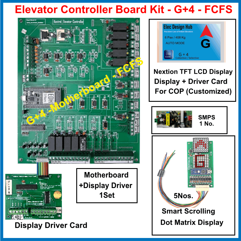 Elevator Controller Board Kit | G+4 First-Come-First-Serve (FCFS) 1 G+4 elevator logic board