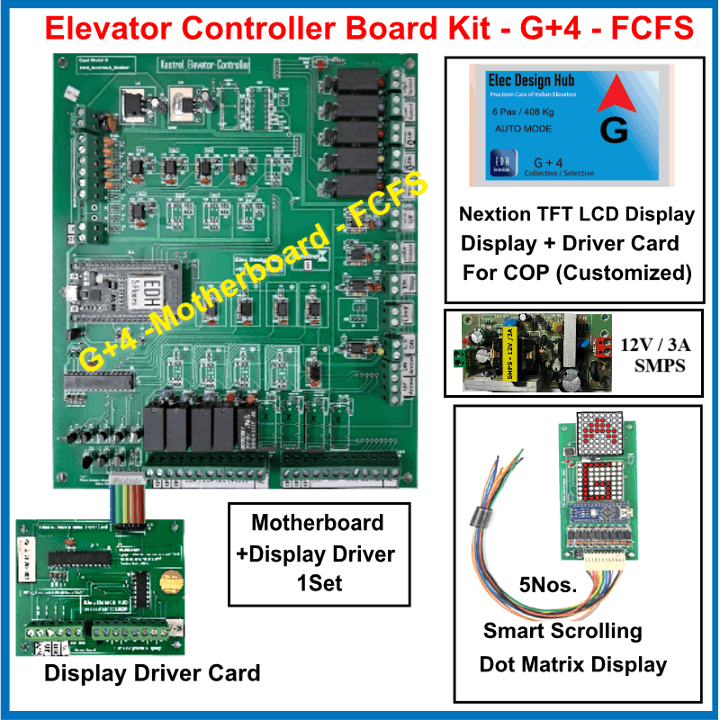 Elevator Controller Board Kit | G+4 First-Come-First-Serve (FCFS) 1 G+4 elevator logic board